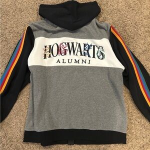 Mens Universal Studios Hogwarts Alumni Hoodie Jacket with Colorful Stripes XL